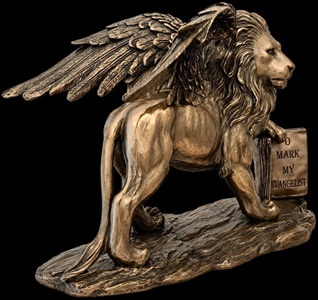 Klassisk bronzefigur til kontor med kristent motiv